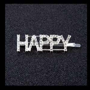 Crystals barrettes Clips HAPPY only